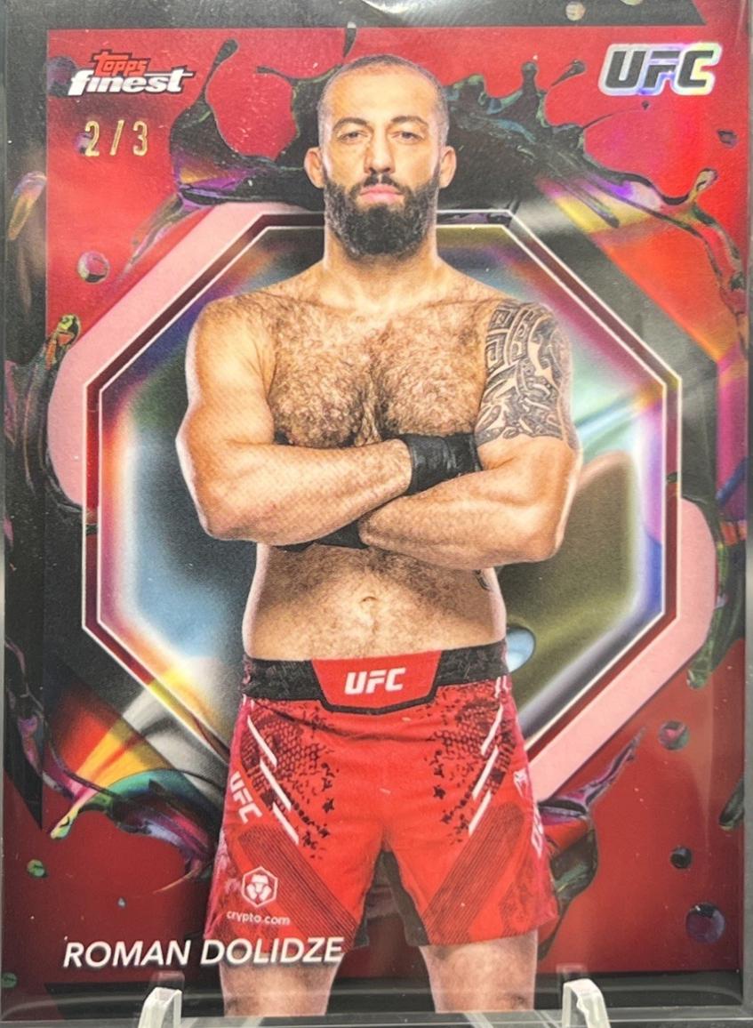 Roman Dolidze 2024 Topps Finest UFC Base Common #2 Red Refractor