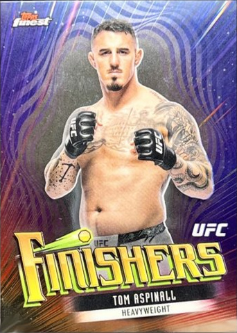 Tom Aspinall 2024 Topps Finest UFC Finishers #FIN-6 Red Refractor