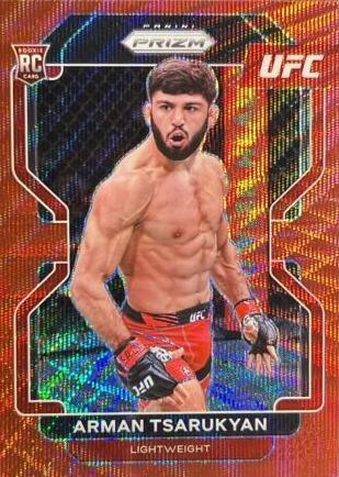 Arman Tsarukyan 2022 Panini Prizm UFC Base #187 Ruby Wave