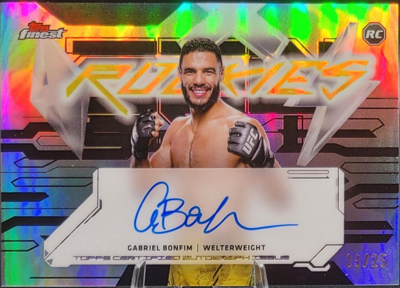 Gabriel Bonfim 2025 Topps Finest UFC Finest Rookie Autographs #FRA-GB Black Refractor