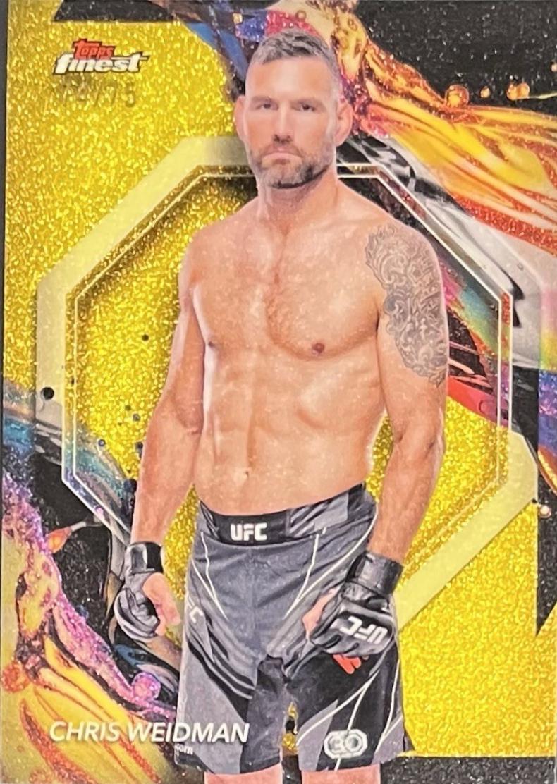 Chris Weidman 2024 Topps Finest UFC Base Uncommon #139 Yellow Glitter Refractor