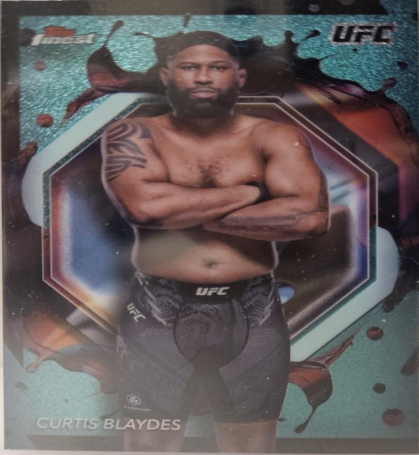Curtis Blaydes 2024 Topps Finest UFC Base Common #35 Aqua Glitter Refractor