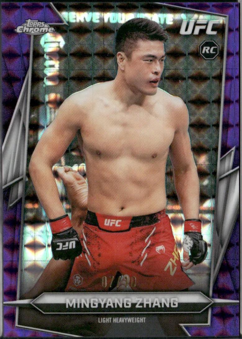 Mingyang Zhang 2026 Topps Chrome UFC Base #177 Purple Geometric Refractor