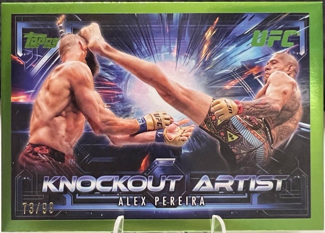 Alex Pereira 2025 Topps Knockout UFC Knockout Artists #KA-11 Lime Green