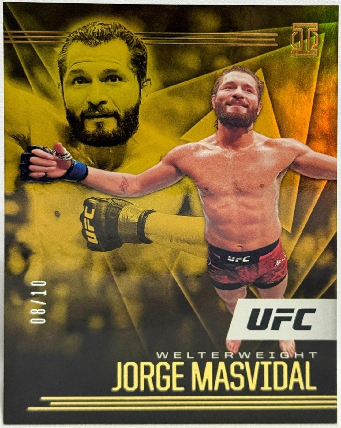 Jorge Masvidal 2021 Panini Chronicles UFC Base Illusions #170 Gold