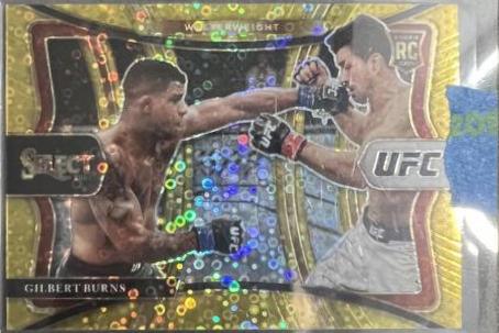 Gilbert Burns 2021 Panini Select UFC Octagonside #283 Gold Disco