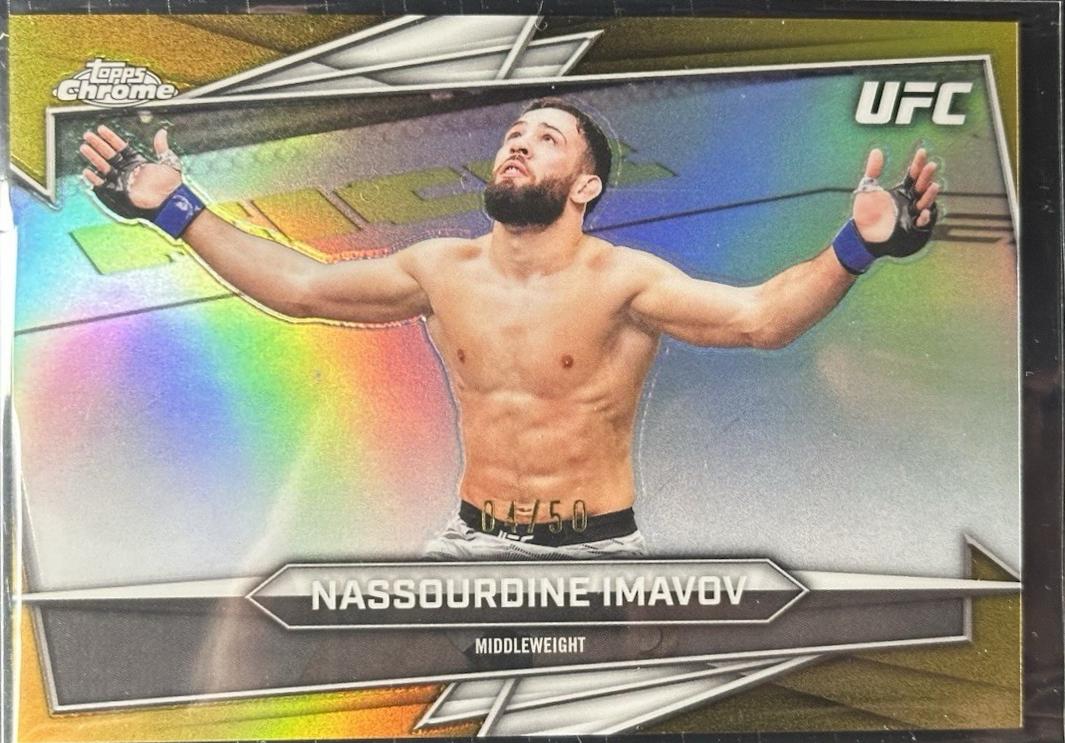 Nassourdine Imavov 2026 Topps Chrome UFC Base #131 Gold Refractor
