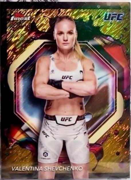Valentina Shevchenko 2024 Topps Finest UFC Base Rare #289 Gold Shimmer Refractor