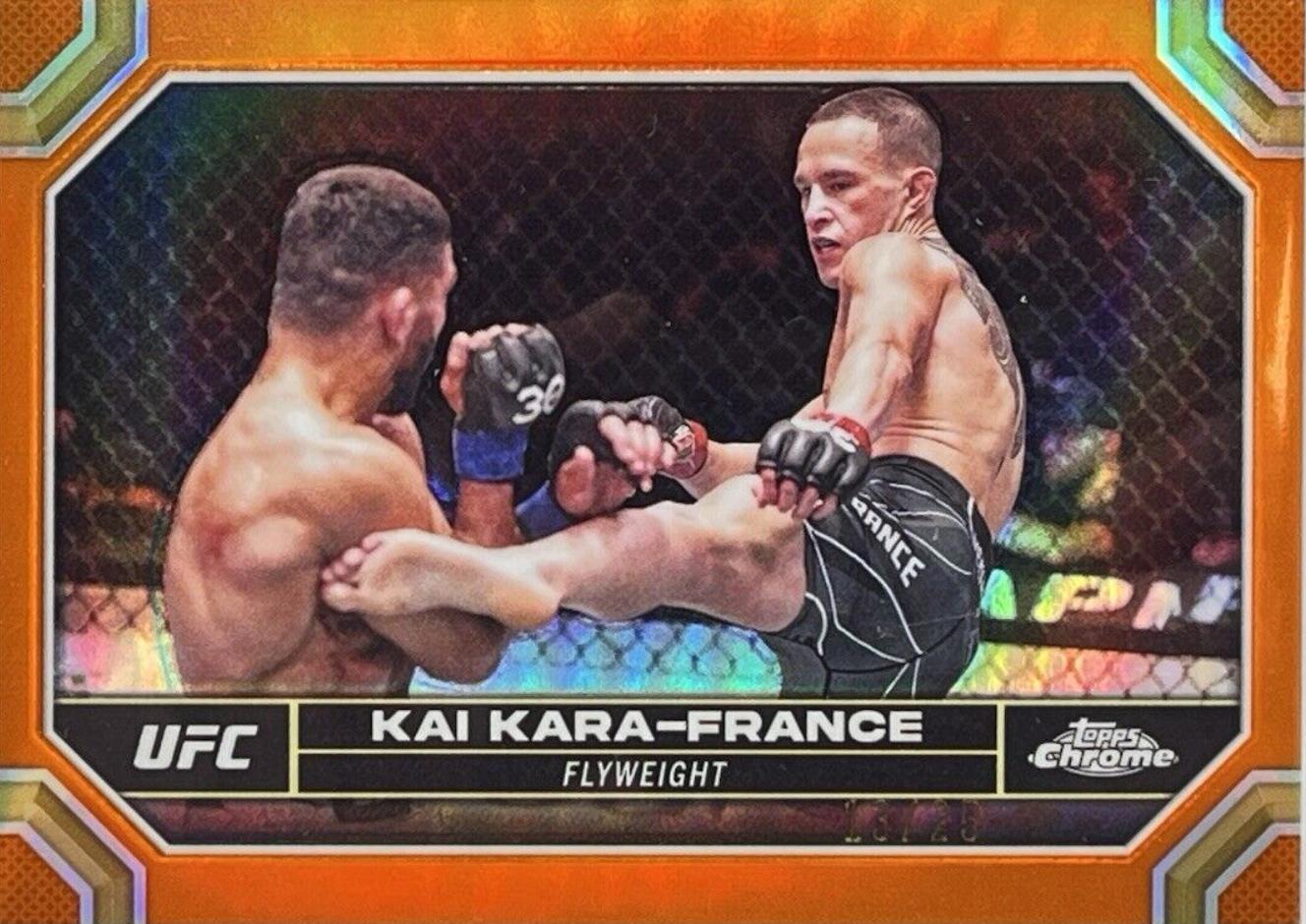 Kai Kara-France 2024 Topps Chrome UFC Base #106 Orange Refractor