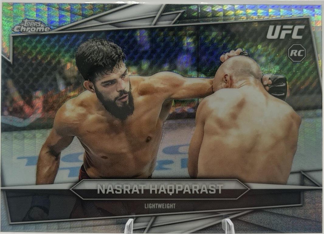 Nasrat Haqparast 2026 Topps Chrome UFC Base #174 Prism Refractor