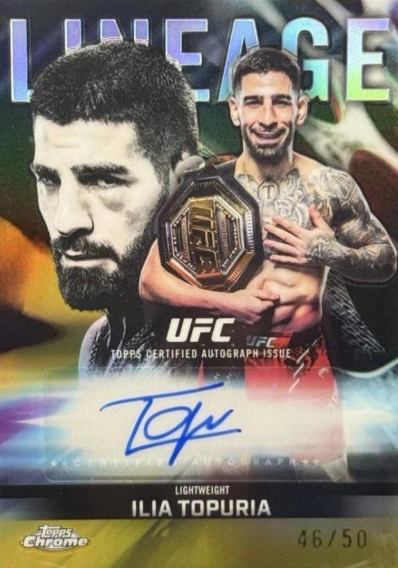 Ilia Topuria 2026 Topps Chrome UFC Chrome Lineage Autographs #CCA-IT Gold Refractor