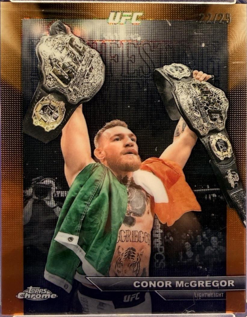 Conor McGregor 2026 Topps Chrome UFC Manifesting Moments #MM-3 Orange Refractor