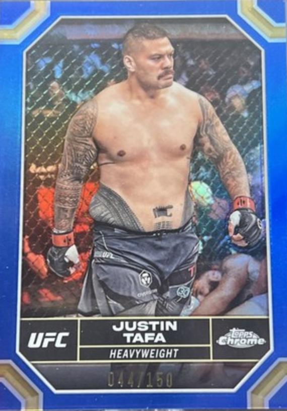 Justin Tafa 2024 Topps Chrome UFC Base #105 Blue Refractor