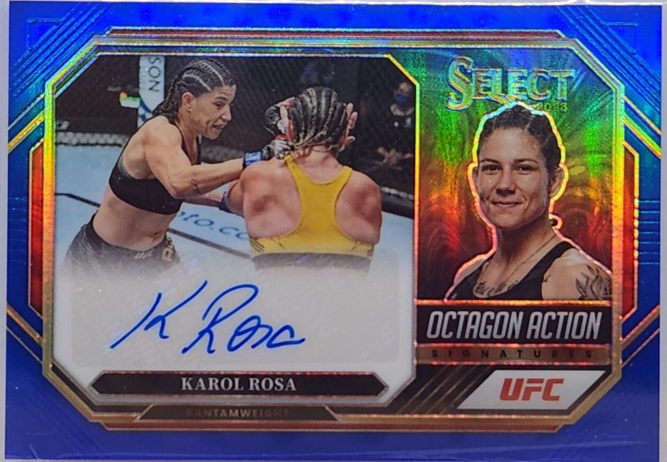 Karol Rosa 2023 Panini Select UFC Octagon Action Signatures #18 Blue
