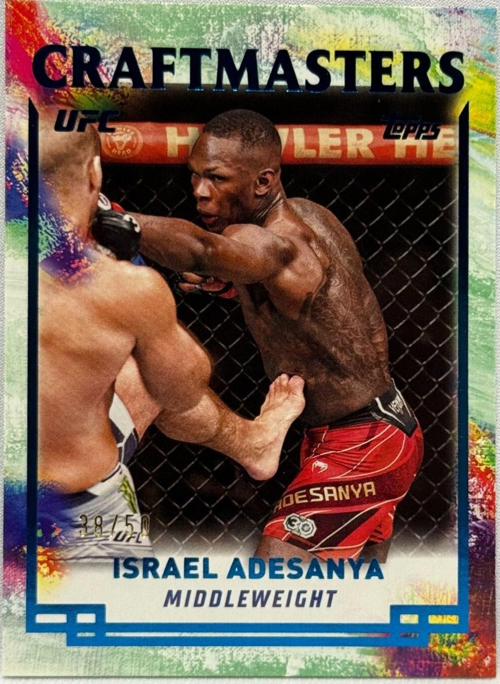 Israel Adesanya 2024 Topps Knockout UFC Craftmasters #CRM-18 Blue