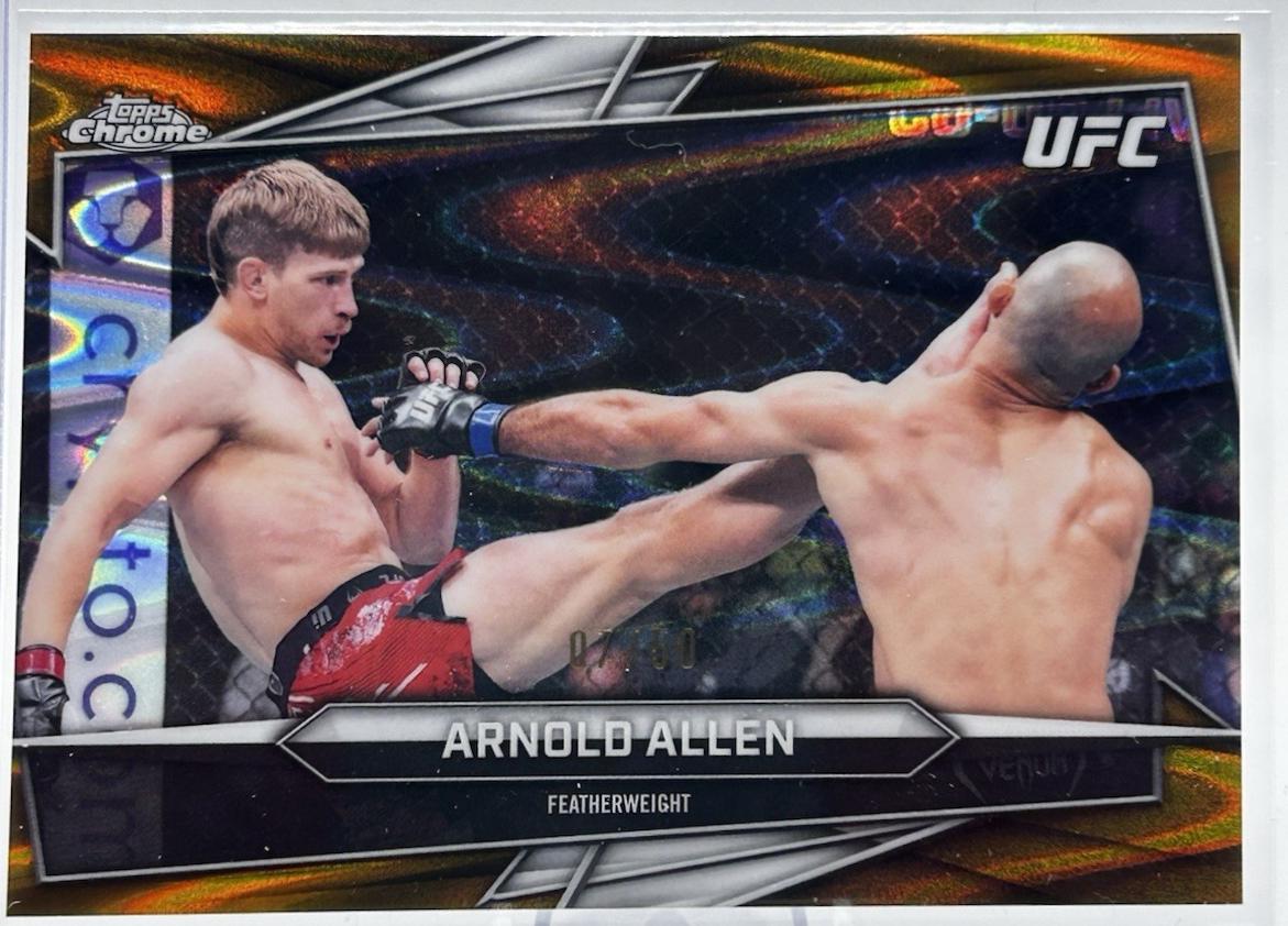 Arnold Allen 2026 Topps Chrome UFC Base #155 Gold Ray Wave Refractor