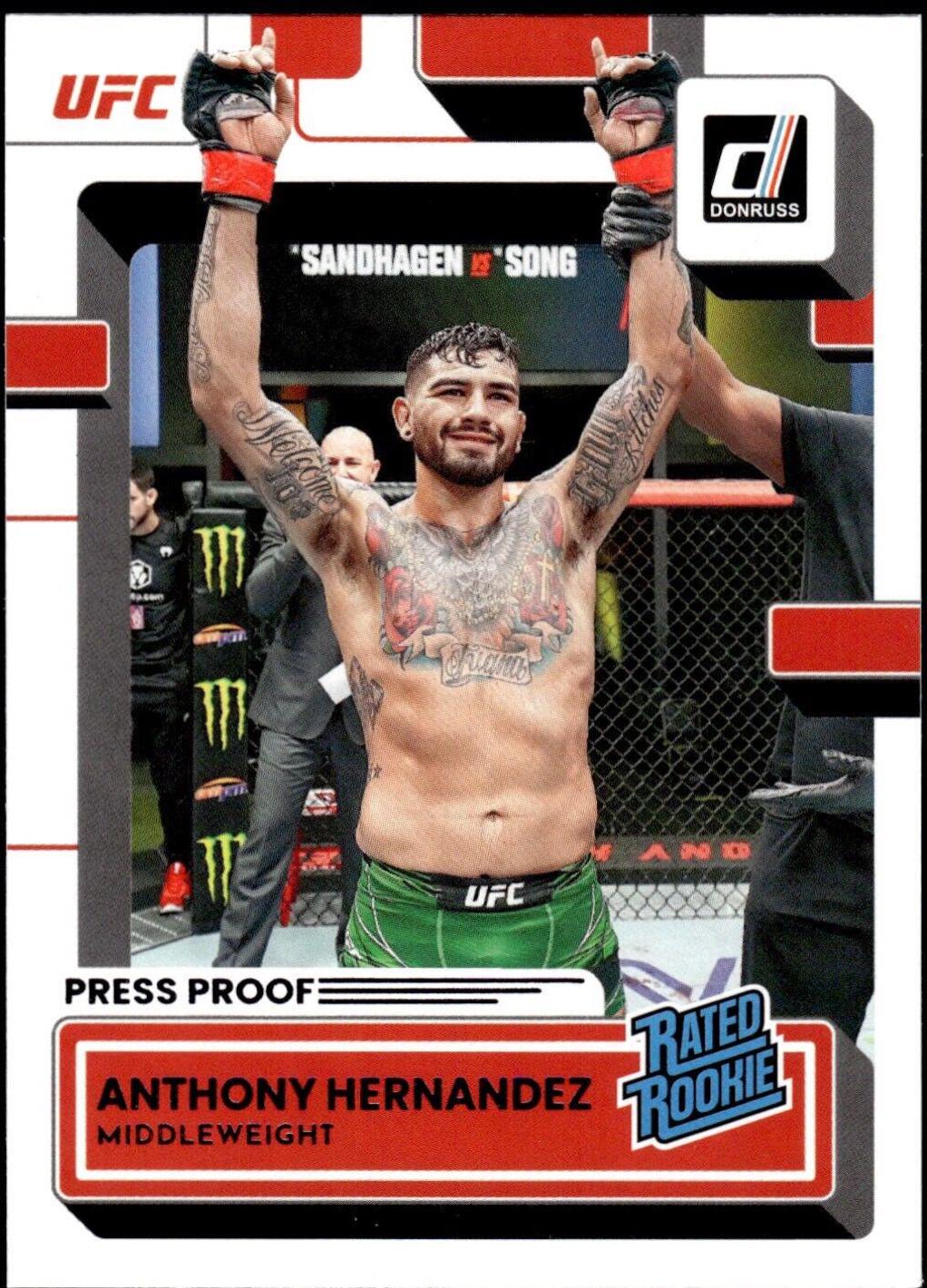 Anthony Hernandez 2023 Panini Donruss UFC Base #211 Press Proof Purple