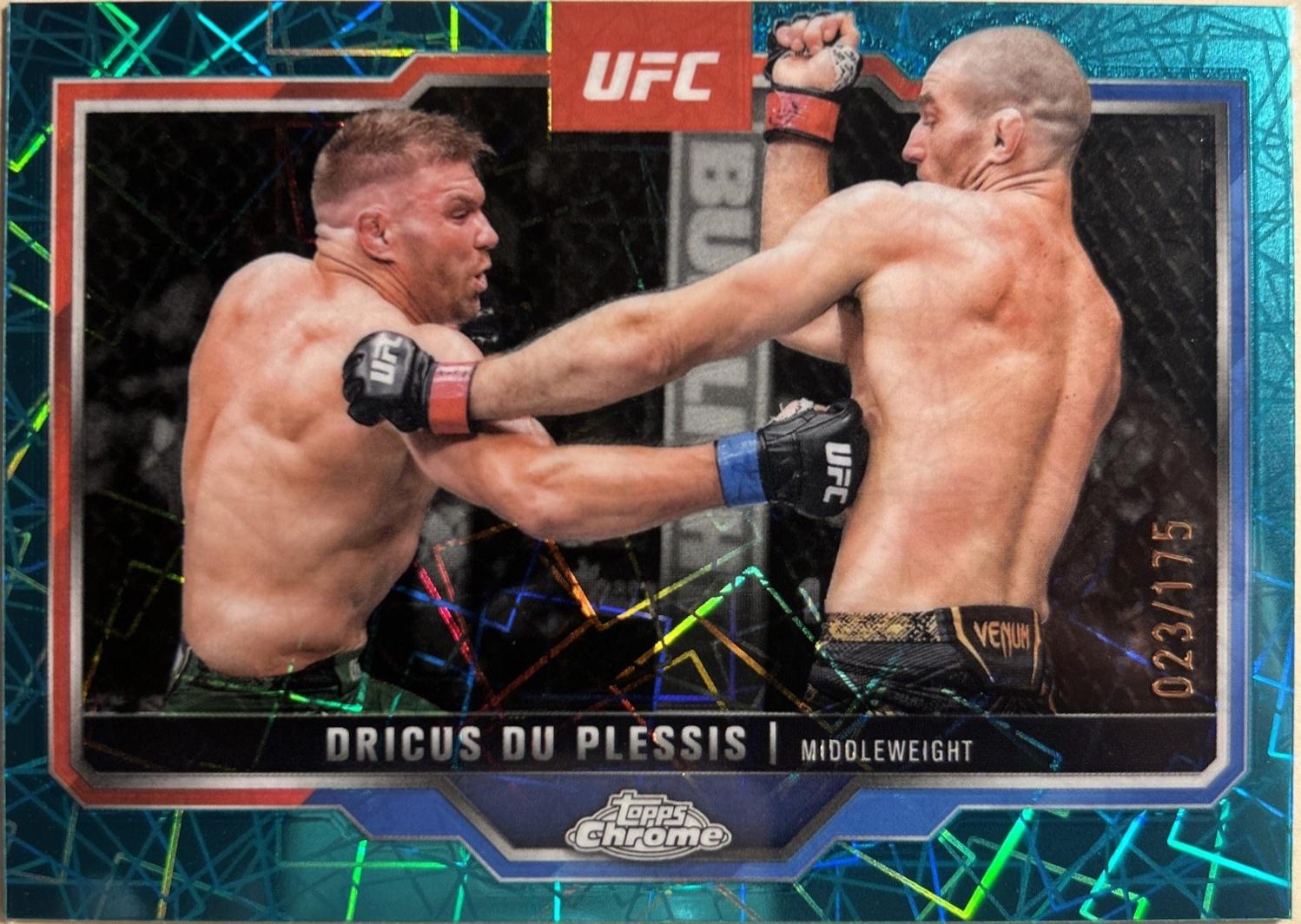 Dricus Du Plessis 2025 Topps Chrome UFC Base #137 Teal Lazer Refractor
