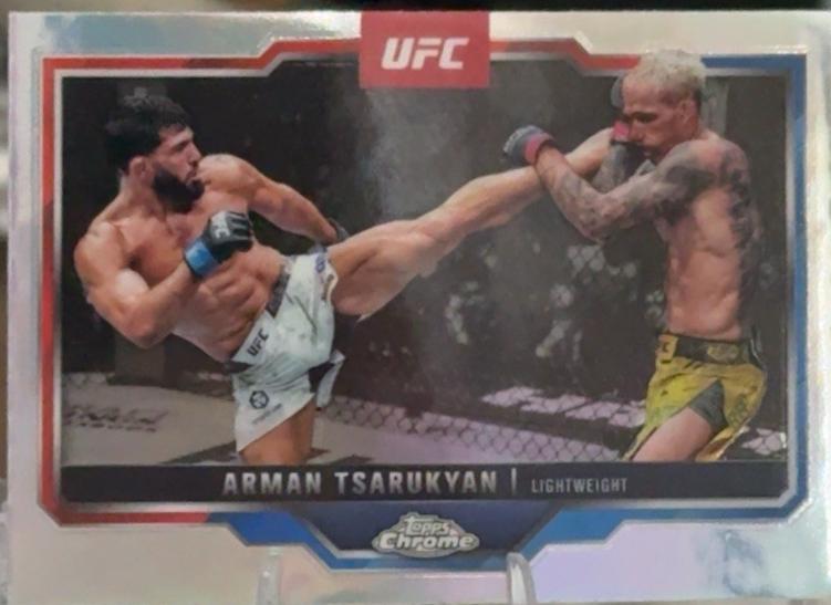 Arman Tsarukyan 2025 Topps Chrome UFC Base #94 Refractor