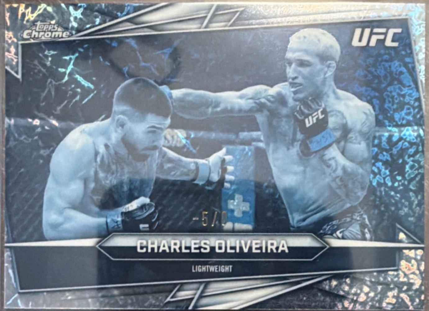 Charles Oliveira 2026 Topps Chrome UFC Base #150 Black Refractor