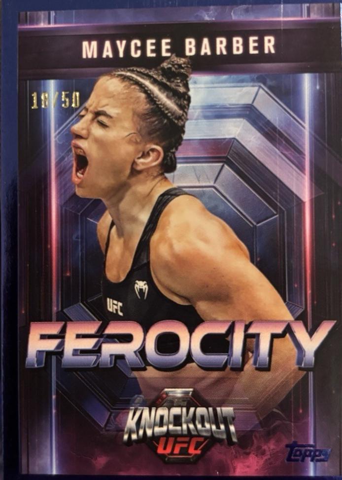 Maycee Barber 2025 Topps Knockout UFC Ferocity #FE-17 Blue