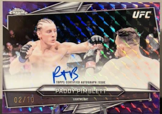 Paddy Pimblett 2026 Topps Chrome UFC Base Autographs #BAV-PP Purple Geometric Refractor