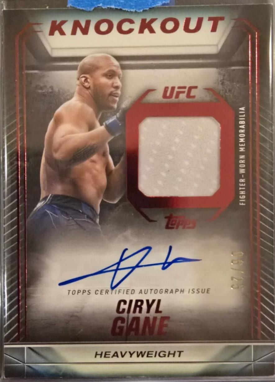 Ciryl Gane 2024 Topps Knockout UFC Knockout Autograph Relics #KAR-CGE Red