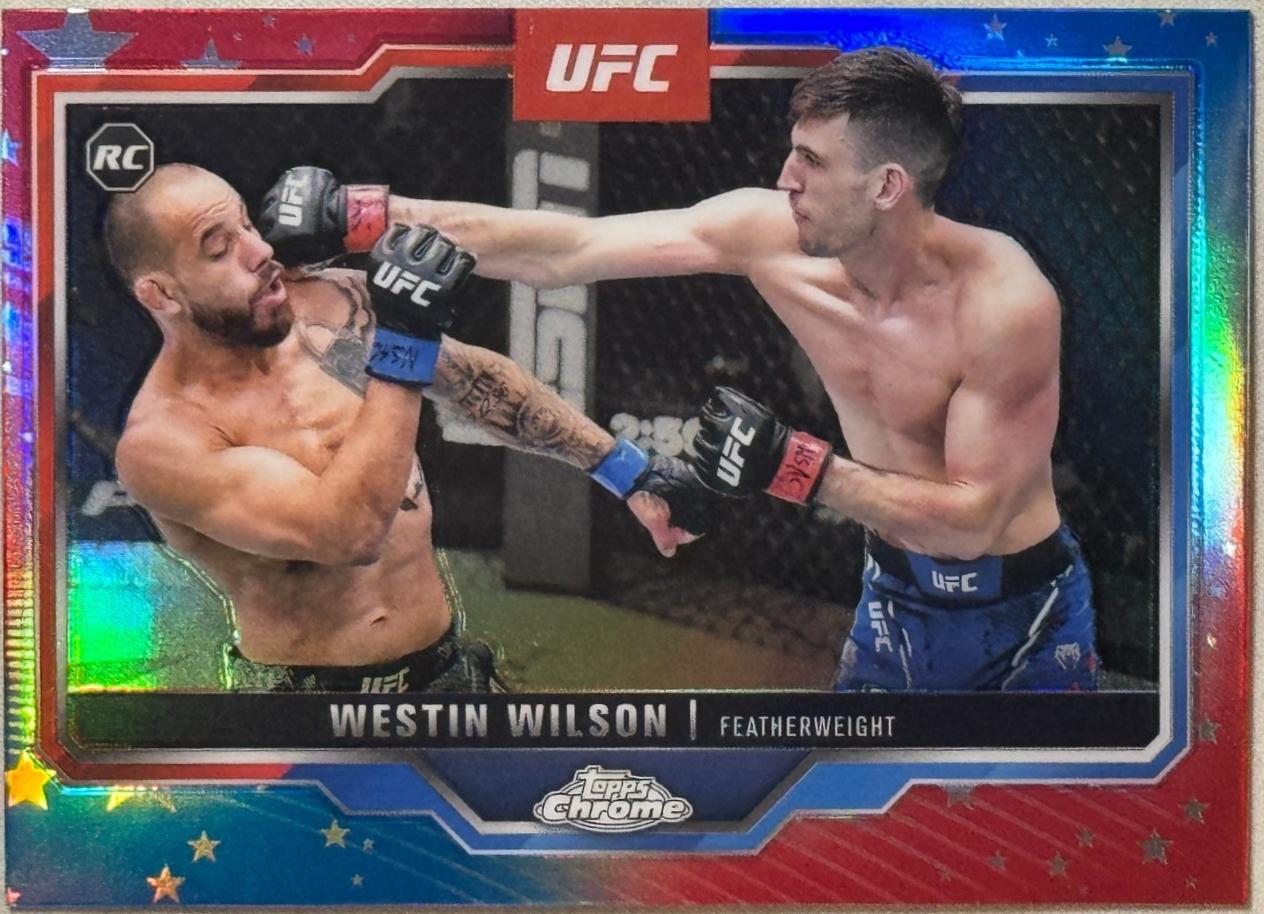 Westin Wilson 2025 Topps Chrome UFC Base #108 Red & Blue Refractor