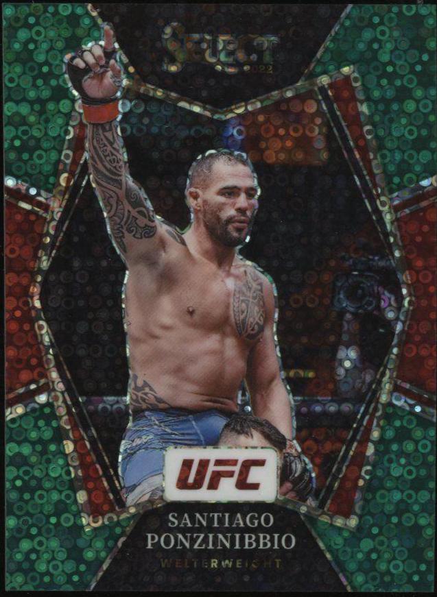 Santiago Ponzinibbio 2022 Panini Select UFC Premier Level #104 Green Disco