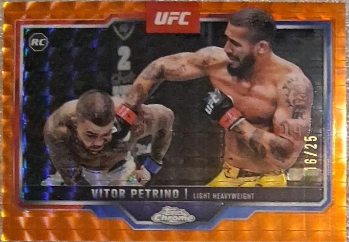 Vitor Petrino 2025 Topps Chrome UFC Base #41 Orange Geometric Refractor