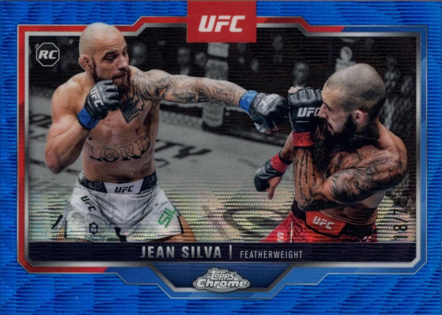 Jean Silva 2025 Topps Chrome UFC Base #56 Blue Wave Refractor