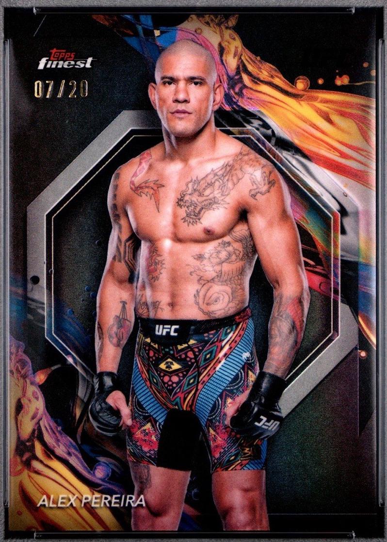 Alex Pereira 2024 Topps Finest UFC Base Uncommon #101 Black Refractor