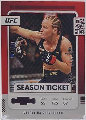 Valentina Shevchenko 2022 Panini Chronicles UFC Base Contenders Season Ticket #109 Red