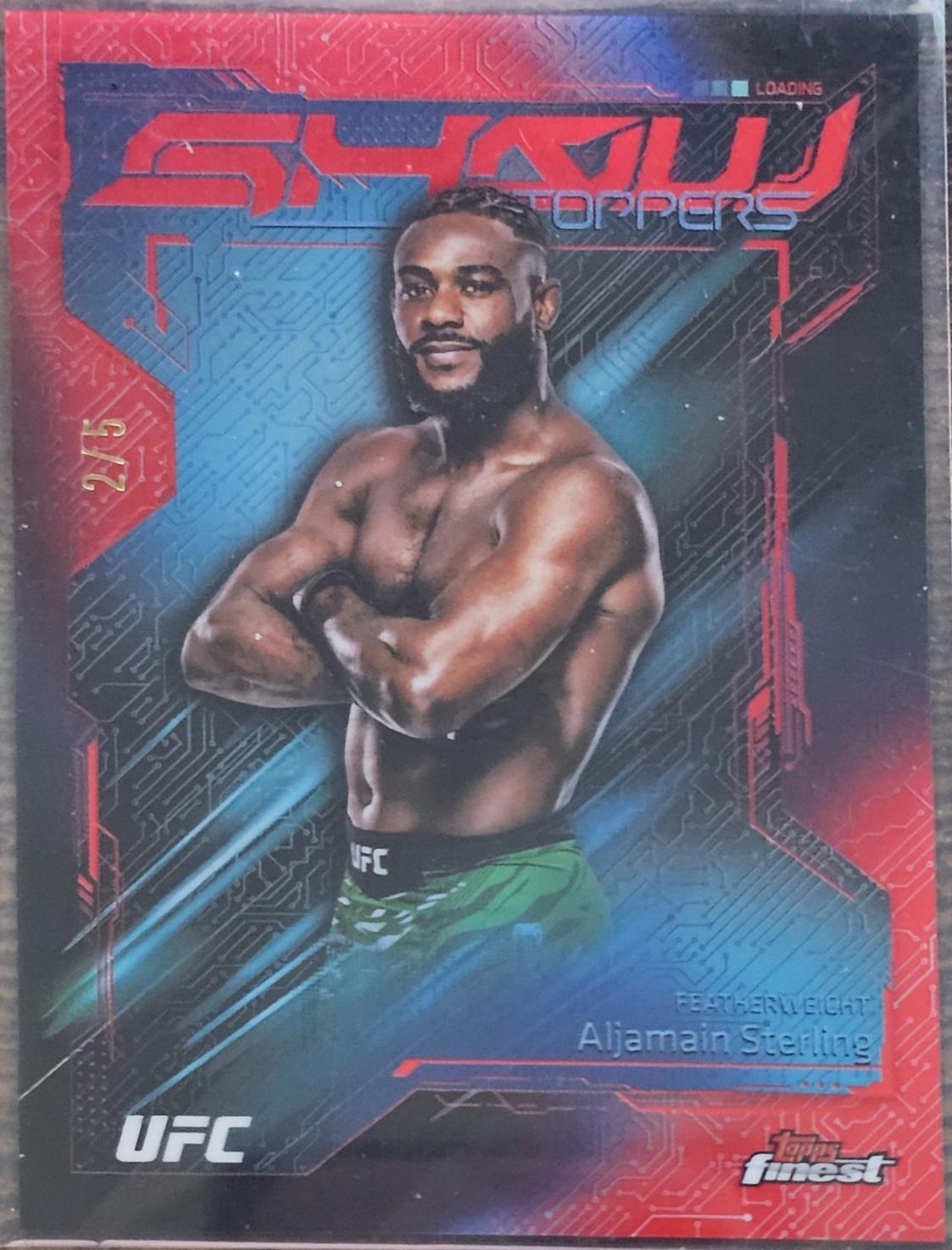 Aljamain Sterling 2025 Topps Finest UFC Showstoppers #SS-7 Red Refractor