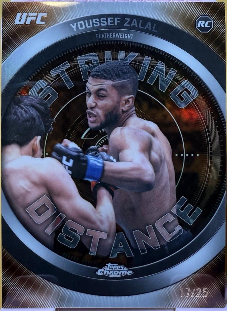 Youssef Zalal 2026 Topps Chrome UFC Striking Distance #SD-25 Orange Refractor