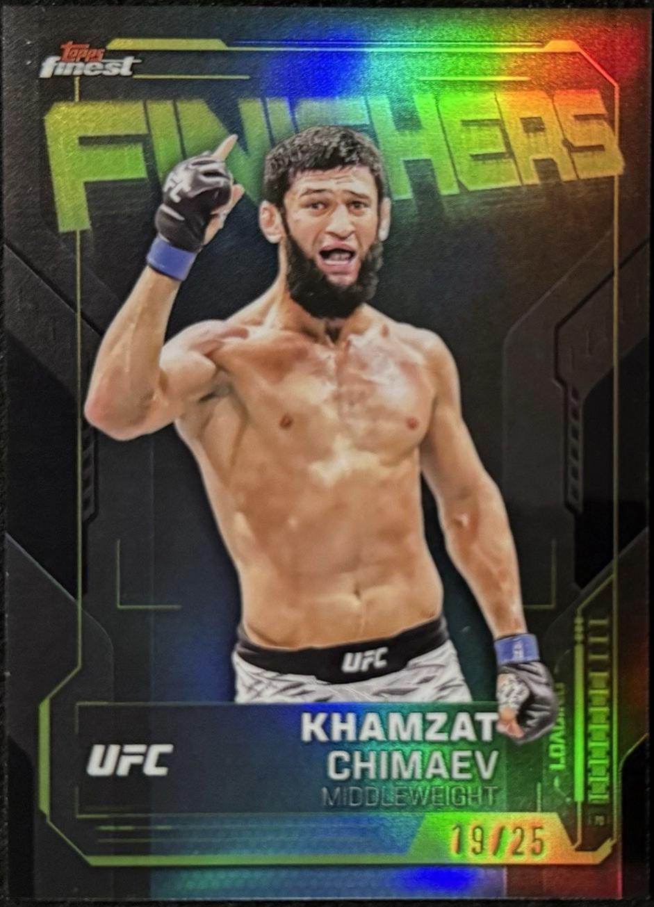 Khamzat Chimaev 2025 Topps Finest UFC Finishers #FN-4 Black Refractor