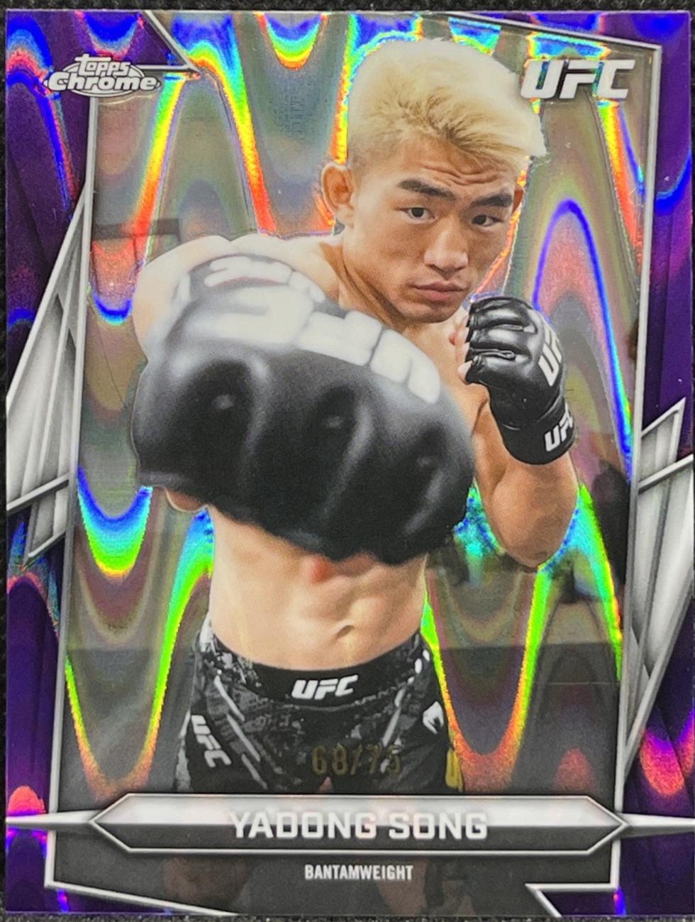 Song Yadong 2026 Topps Chrome UFC Base #45 Purple Ray Wave Refractor