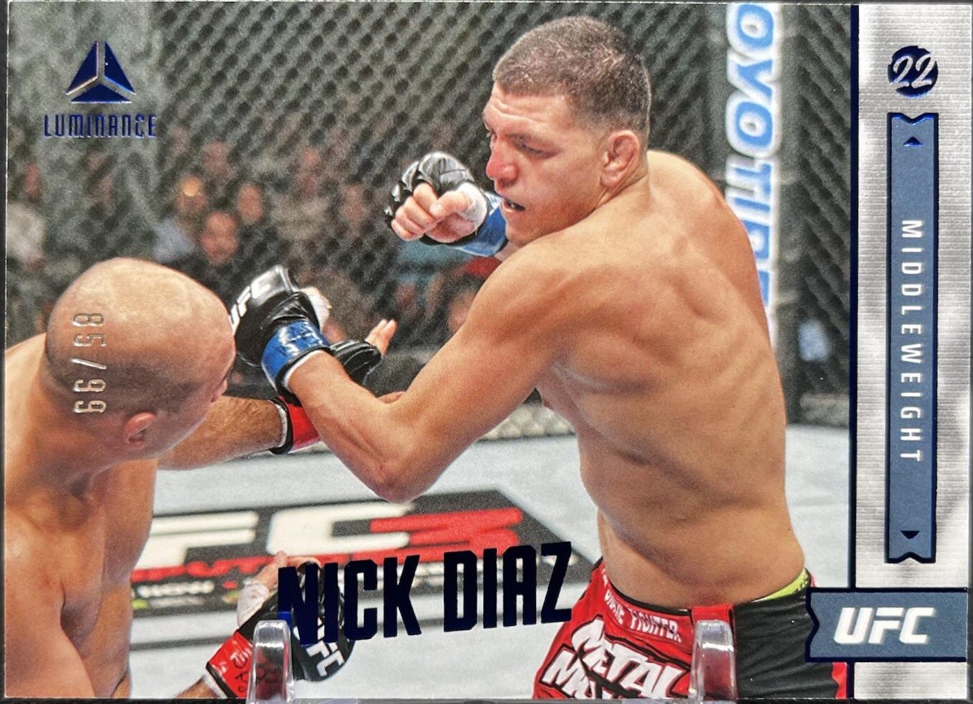 Nick Diaz 2022 Panini Chronicles UFC Base Luminance #153 Blue