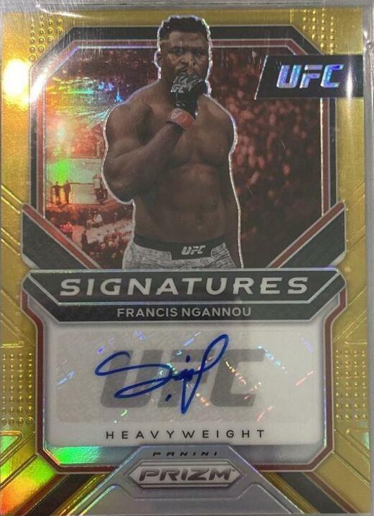 Francis Ngannou 2021 Panini Prizm UFC Signatures #11 Gold