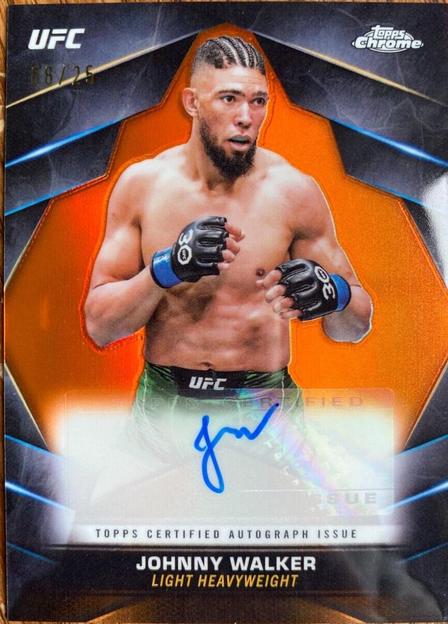 Johnny Walker 2024 Topps Chrome UFC Chrome Veteran Autographs #CVA-JWA Orange Refractor