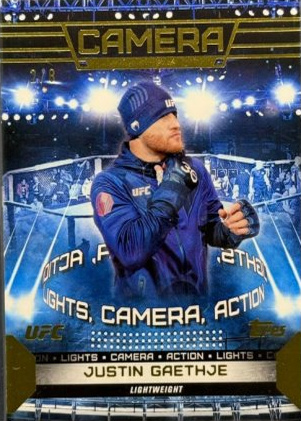 Justin Gaethje 2024 Topps Knockout UFC Camera (Lights, Camera, Action) #CAM-18 Platinum