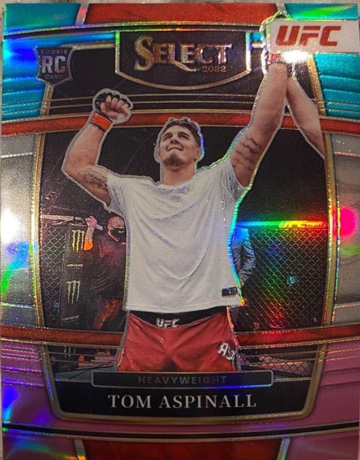 Tom Aspinall 2022 Panini Select UFC Premier Level #185 Teal and Pink