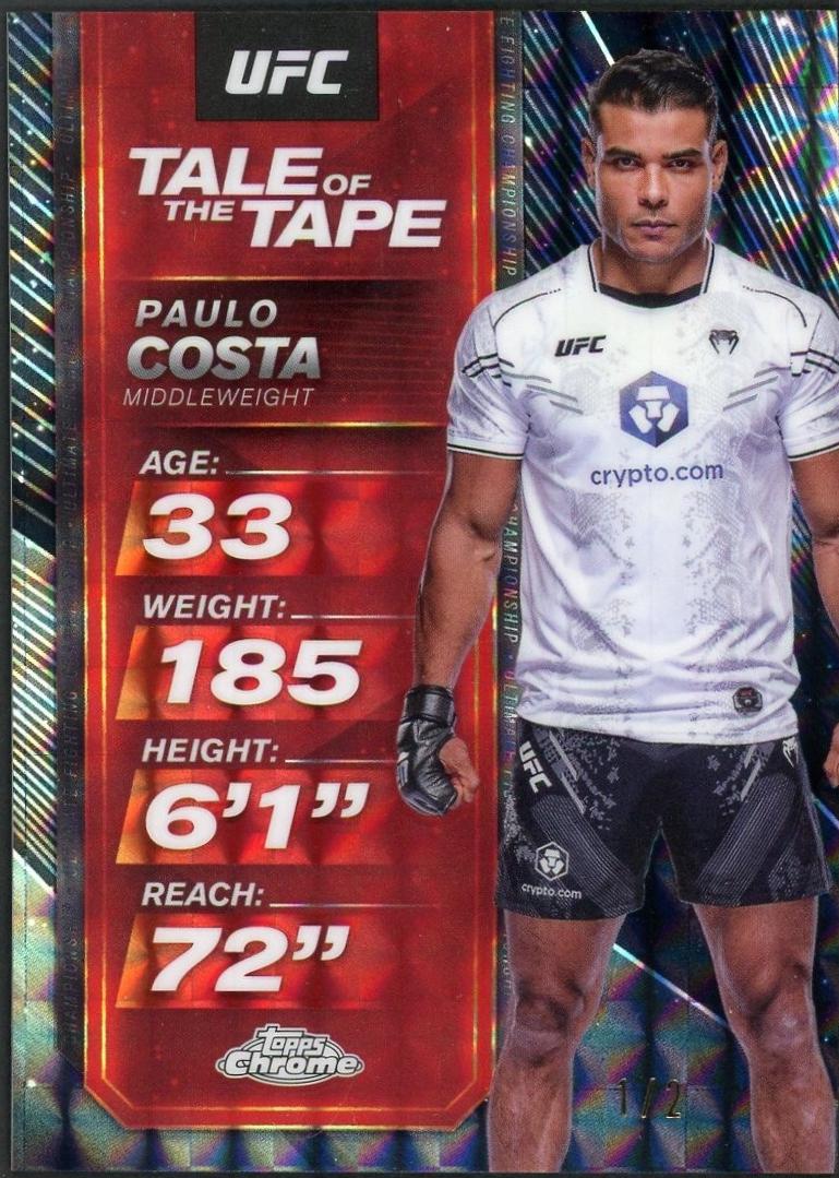 Paulo Costa 2025 Topps Chrome UFC Tale of the Tape #TTT-3 Geometric Black Refractor