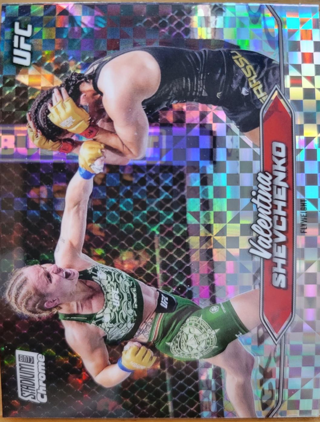 Valentina Shevchenko 2025 Topps Stadium Club UFC Base Chrome #C-156 X-Fractor