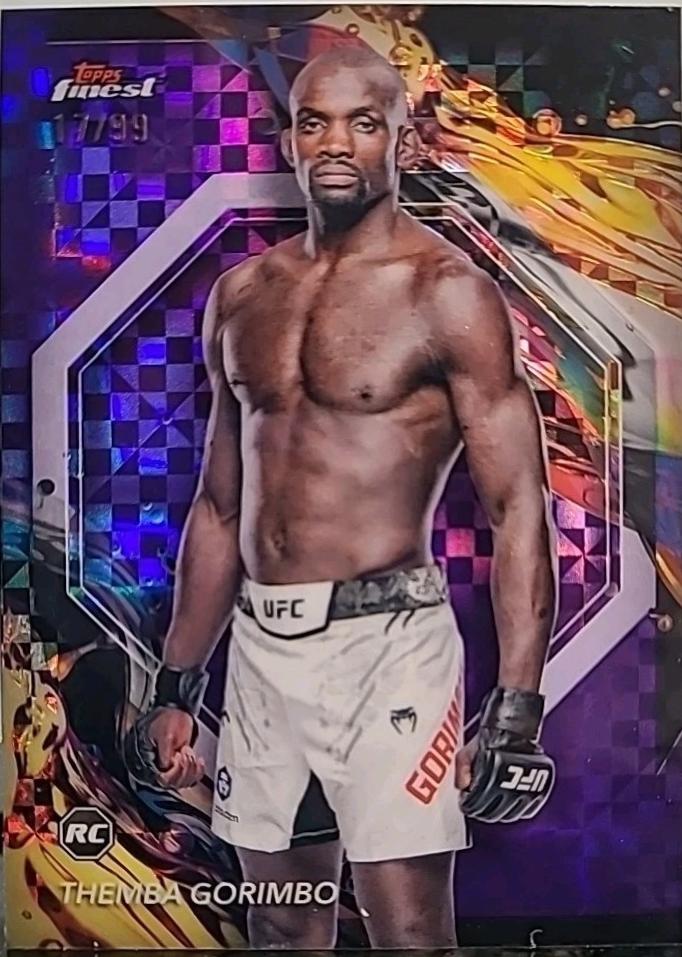 Themba Gorimbo 2024 Topps Finest UFC Base Uncommon #187 Purple Checkerboard Refractor