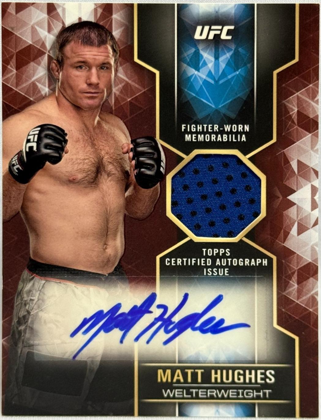 Matt Hughes 2017 Topps UFC Knockout Knockout Autographed Relics #KAR-MH Red