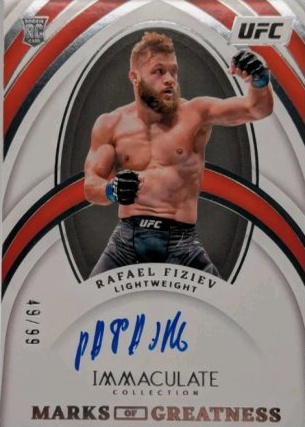 Rafael Fiziev 2022 Panini Immaculate UFC Rookie Memorabilia Autographs #102 Platinum