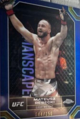 Mateusz Rębecki 2024 Topps Chrome UFC Base #127 Blue Refractor