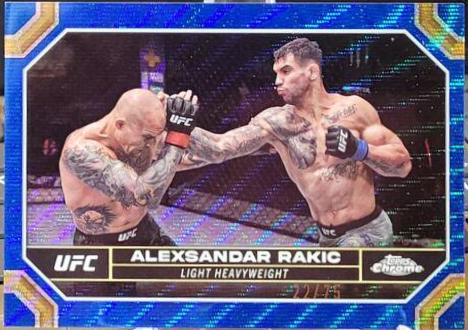 Aleksandar Rakic 2024 Topps Chrome UFC Base #11 Blue Wave Refractor