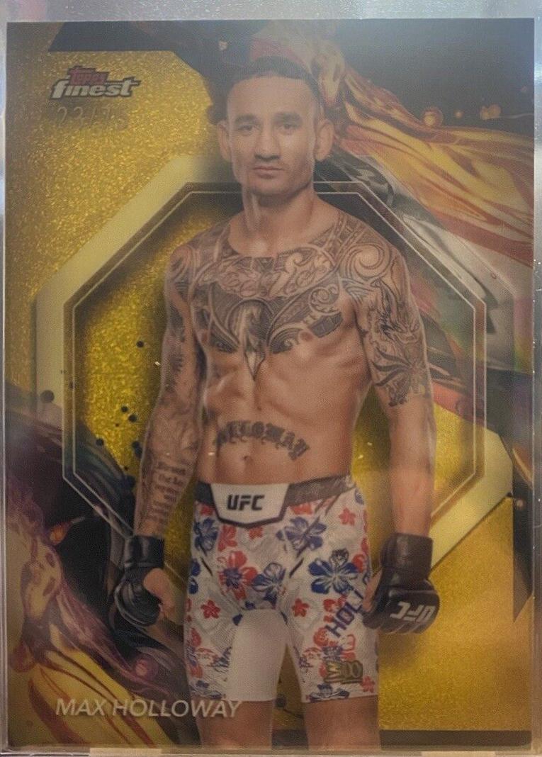Max Holloway 2024 Topps Finest UFC Base Uncommon #181 Gold Refractor